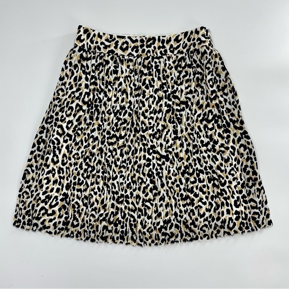 J.Crew Leopard Pleated Accordion Lined Skirt NWOT - Picture 3 of 11